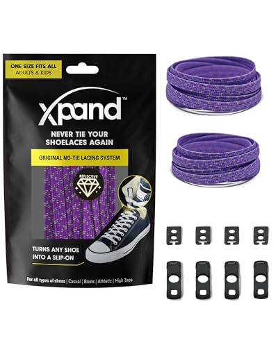 Xpand No Tie Shoelaces System with Elastic Laces - One Size Fits All Adult and Kids Shoes