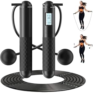 Ropeless Skipping Rope – Cordless Jump Rope With Digital Counter, Portable Wireless Jump Rope, Ropeless Skipping Rope For Women Men Adults Kids Fitness, Workout Exercise Cardio