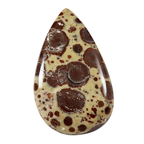 Jaspe astéroïde orbiculaire cabochon en poire de 40,55 carats pour haute joaillerie artisanale Nj40