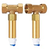 HQUA WS-DV01 Hot Water Drain Valve, Temperature Management Valve for HQUA OWS-12/124/12T, HQUA-TWS-12 Water Purifier, 110℉ Open, 3/4' FNPT Inlet, 3/4' FNPT Outlet