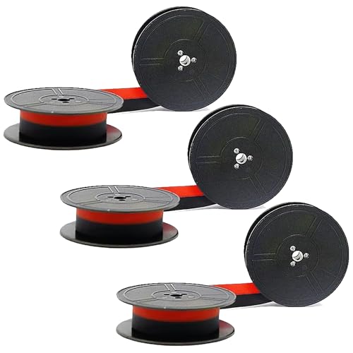 3 Stück Farbband Schreibmaschine, Schreibmaschine Farbband, Farbband Schreibmaschine Olympia, Doppelpack Schreibmaschinenband Kompatibel mit GR4 GR1 Group 4 Rot und Schwarz Nylon Typewriter Farbband