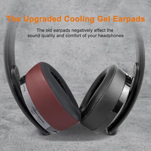 Image of SOULWIT Cooling-Gel Ear Pads Cushions for Sony New Gold Wireless PlayStation PS4 Headset, Replacement Earpads for 2018 Version, Headphone Model CUHYA-0080 - Burgundy