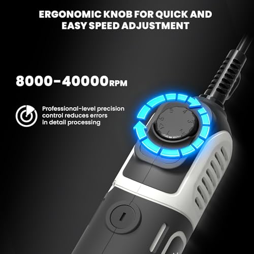 Image of 200W Corded Rotary Tool Kit Flex Shaft 6 Speed 40000RPM 153 Accessories | 6-Speed Adjustment 153Pcs Accessories for Crafting, Cutting, Sanding, Polishing, Drilling, Carving, DIY Projects