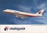 Malaysia Airlines Boeings 747-400 New Corporate Look Airline Advertising Original Vintage Postcard