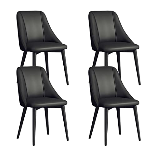 SJIALEN Kitchen Chairs Set of 4, Water Proof PU Leather Black Legs Counter Chair Living Room Apartment Balcony Modern Dining Chairs Kitchen Chair (Color : Black, Size : Black Legs)