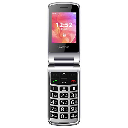 MP myPhone Rumba 2 Nero, Telefono Cellulare per Anziani, tasti grandi, Telefonino con Base Ricarica, Grande Schermo, Facile da usare, Tastiera Fisica, Li-ion 800 mAh, 2,4' Display, Funzione SOS
