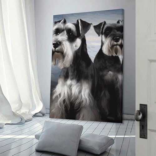 Toile murale schnauzer esthétique moderne tableau décoration de salon