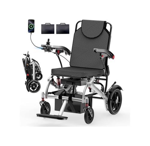 BIQISSI Lightweight Electric Wheelchair for Adults, Brushless Motor