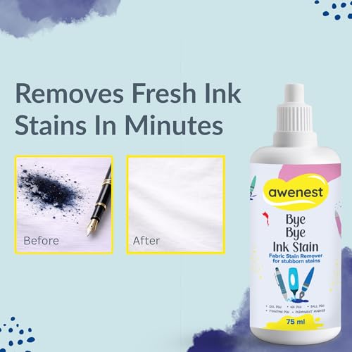 Image of awenest Bye Bye Ink Stain Remover | IPen and Ink Stain Fabric Cleaner- 75ml