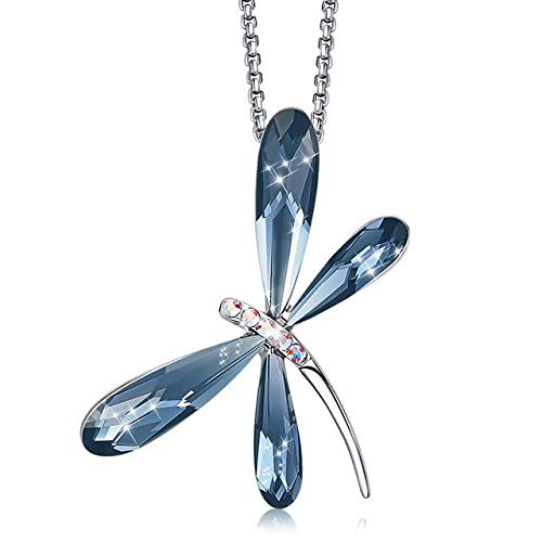 Pendentif libellule KELIEQA pour femmes, le cadeau idéal orné de cristaux avec sa chaîne