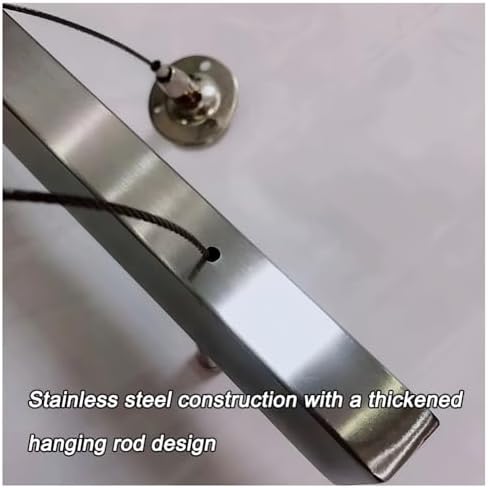 Height Adjustable Stainless Steel Ceiling Clothes Rack, Multi-Purpose Garment Display Shelf for Retail, Silver-B, 1.8m Clothing Organizer, Heavy Duty Storage Solution