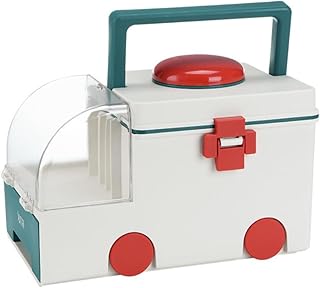 救急箱 薬箱 大容量 薬ケース かわいい 救急車型 二段式 取っ手付き 収納 薬袋 多機能 エネルギーディア 応急箱 携帯式 家庭用 車載用 (A,绿色)