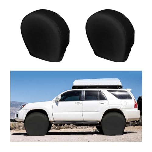 Image of Ohleats 2 PCS Car Tire Covers, Waterproof Tire Protector Fits Tire Diameters 26-28.9 inches, Dustproof Wheel Covers for RV, Truck, SUV, Camper, Van, Universal Car Accessories (Black, M)
