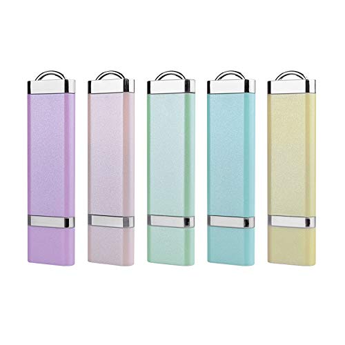 KOOTION 5 Pack 4GB Enamel USB 2.0 Flash Drive Thumb Drives Memory Stick - 5 Colors (Blue, Green, Pink, Purple, Yellow,)