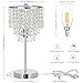 Touch Control Crystal Table Lamp with USB C+A Charging Ports, 3-Way Dimmable Bedside Touch Lamp Decorative Nightstand Lamp with Elegant Lamp Shade for Living Room Bedroom, B11 LED Bulb Included