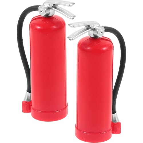 Kisangel 2 Piezas Mini Extintor Decorativo Metálico para Casas de Muñecas Accesorio Realista para Decoración de Casas y Coches RC