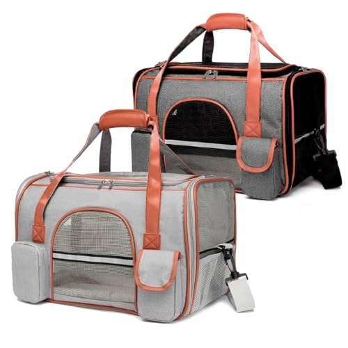 Bolsa Pet Mala Cães Gatos Avião Luxo Transporte Viagem Média (cinza escuro)