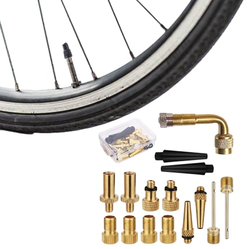 Adaptador De Válvula - Dispositivos De Inflado con Aguja para Bomba De Balón, Adaptador De Válvula para Bicicletas | Juego De Adaptadores para Inflador De Válvula De Neumático DV AV SV,