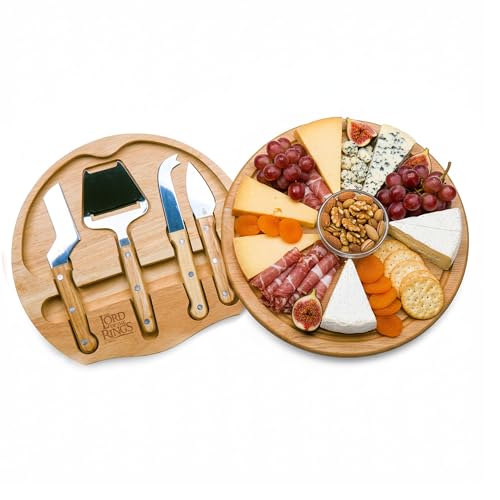 Tabla de cortar redonda Parawood con set de cuchillos miniatura 5