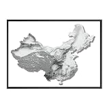 MJ-GRAPHICS® | China Reliefkarte Poster - Landkarte in 3D 