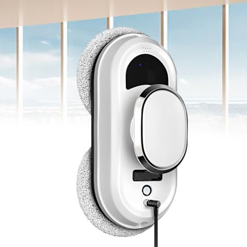 BOBVB Robot Limpiador de Ventanas eléctrico, Limpiador de vidrios Robot doméstico, Aspirador de Ventanas Inteligente con rociador de Agua automático, con función de Inicio de una tecla