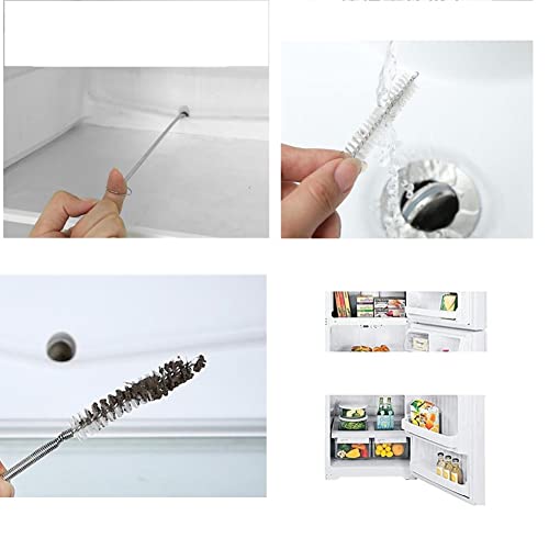 60 Inch Extra Long Flexible Tube Pipe Cleaner Brush Fridge Cleaning Tool, Stainless Steel Drain Tube Cleaning Brushes for Sink Refrigerator Kitchen(2 Pack)
