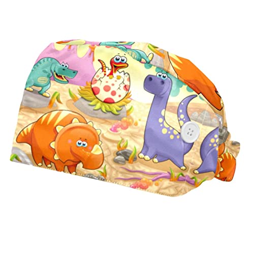 Casquettes de travail respirantes JDEZ anti-transpiration à motif dinosaure