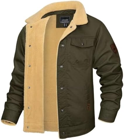 KEFITEVD Heren Winter Hooded Jassen Volledige Zip Fleece Hooded