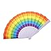 23Cm Tęczowy Składany Wentylator Tęczowy Wentylator Miłośnicy Wentylator Trwała Tkanina Prezent Składany Wentylator Gejowskie Dekoracje Ślubne Wentylator Do Tańca, Rekwizyty Imprezowe Dekoracje (A)