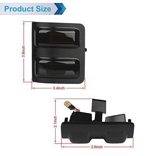 MbuyDIY Sequential 2 Row LED Side Mirror Marker Lights Smoke Lens Replacement Compatible with 2008-2016 Ford F250 F350 F450 Super Duty Amber Turn Signal, Pack of 2