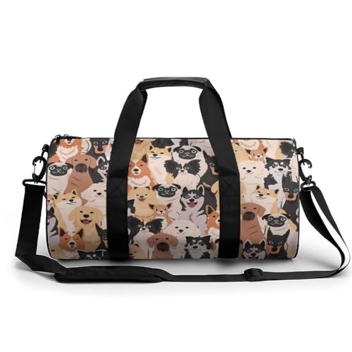 Sac de sport gym compact 45cm motif chien pour ranger vos affaires