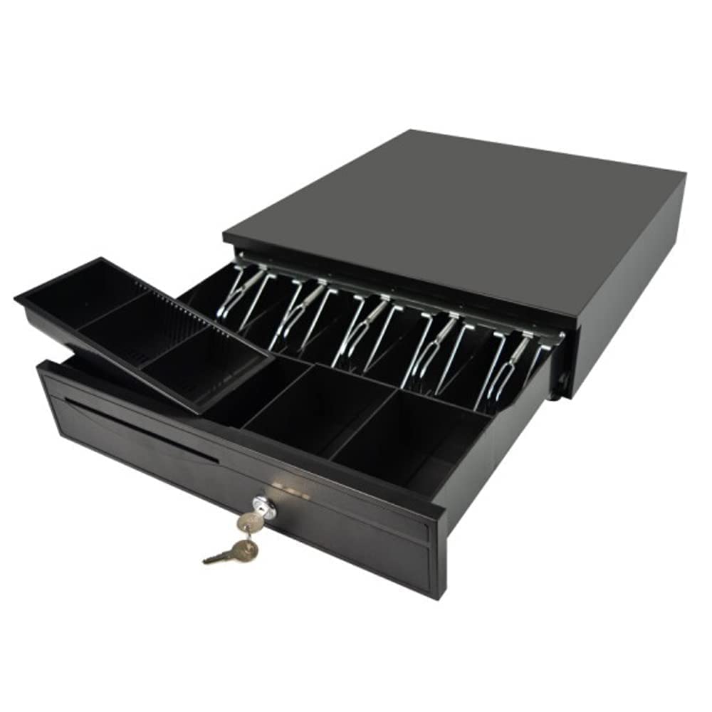 Ritmo Automatic Cash Drawer with Removable Coin Tray 5 Bill/5 Coin, cable, 2 keys, Compatible receipt printer (pack of 1)