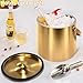 Gold Ice Bucket 3.2L – Double Wall Insulated Stainless Steel Ice Bucket with Lid, Scoop & Tongs – Large Champagne Bucket for Parties, Bar Cart, Outdoor Events, Cocktail & Wine Chilling