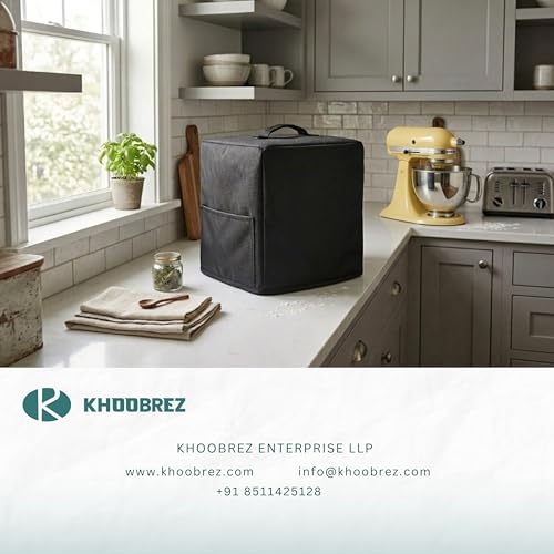 Image of KHOOBREZ Nylon Dust And Waterproof Washable Stand Mixer Cover For Kitchen Sm-Bc (Black)