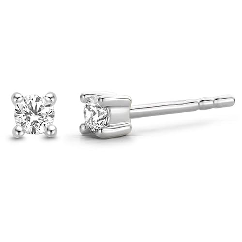 Boucles d'oreilles pour femme de vous sentir - Milan. Bijou fabriqué en argent sterling rhodié avec zircon blanc. La référence est 7835zi, Argent sterling Argent Zircon