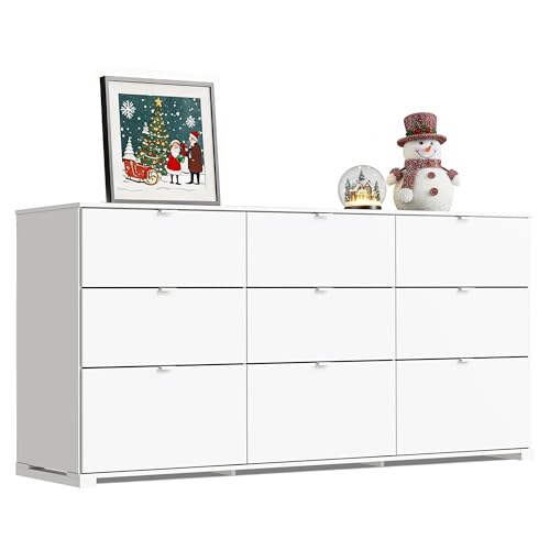 WLIVE 9 Drawer Dresser for Bedroom, 63