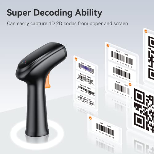 Kedida Qr Code Scanner, 1D 2D Bluetooth Bar Code Scanner, 3-In-1 Bluetooth & 2.4Ghz Wireless & Usb Wired, 3000Mah Large Battery Handheld Reader Support Screen Scan Work With Ios Windows Android #TOP3