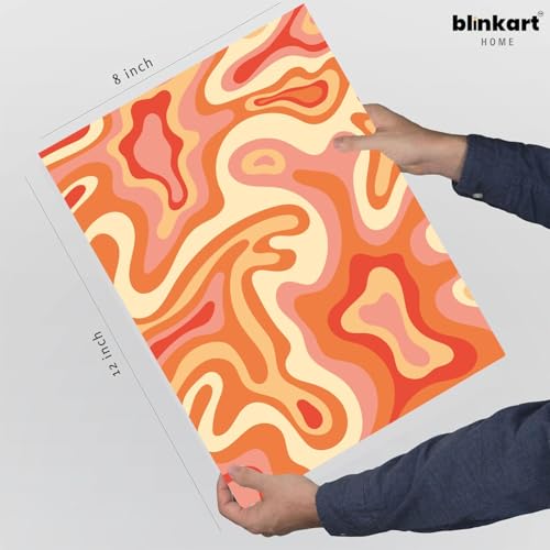 Image of BLINKART Liquid Swirl Aesthetic Modern Art Walls With Frame | Natural Wood Texture | Living Room Bedroom Office Wall Decoration | Poster Home Decor Frames Wall Bedroom | 12x8 Inches (D75)