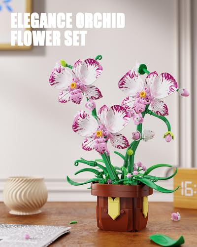 Orchidée brique de construction : fleur artificielle sans entretien pour intérieur