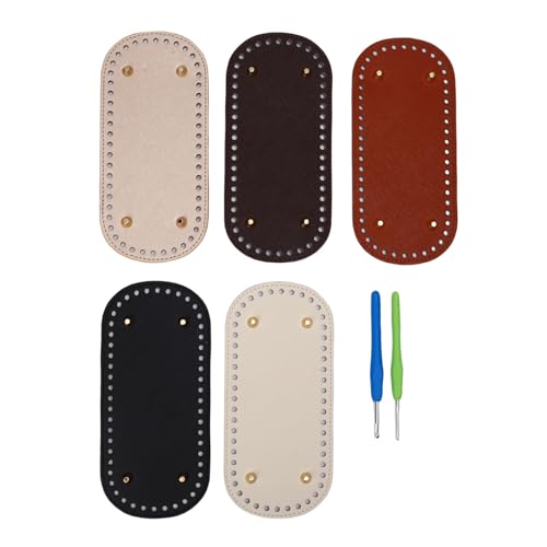 CHEOTIME Crochet Purse Bottoms Kit — Black PU Leather