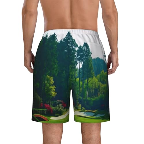 Golf Court Beach Short for Men Polyester Peach Skin Quick-Drying Trunks Pool Swimwear S-3xl4