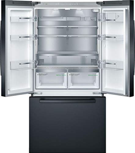 Bosch B36CT80SNB 36" 800 Series French Door Refrigerator with 20.8 cu. ft. Capacity, FarmFresh System, VitaFreshPro, LED Lighting and MultiAirFlow (Black Stainless Steel) on Fridge.com