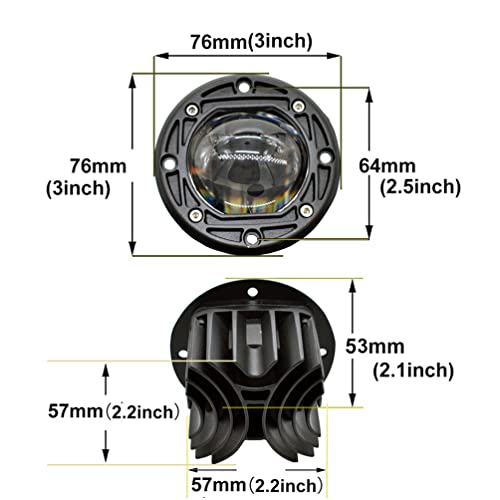 ECAHAYAKU 2pcs 3 Inch Flush Mount LED Cubes Pod Lights Off Road Driving Lights Spot Bars Fog Lamps Square Lens 8D LED Work Light For Truck Car SUV ATV UTV Boat Motorcycle by ECAHAYAKU - Image 3
