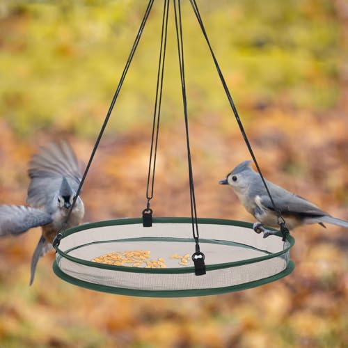 FoldTier Universal Wild Bird Seed Catcher Hanging Hoop Platform Bird Seed Catcher Tray for Hummingbird Feeders Bee Feeder Outdoor Garden Accessories(2 Pieces,20 Inch) - Thumbnail 5