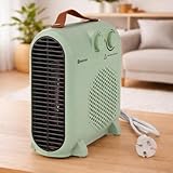 M mimotec - Calefactor Eléctrico Green Compact 2000W, Bajo Consumo 1000/2000W, Bajo Ruido