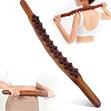 Gua Sha Holz Massagestab mit 31 Massageperlen, Faszienstab aus Naturholz für Muskelentspannung & Faszienmassage, Ganzkörpermassage für Rücken, Nacken, Beine & Arme (C)