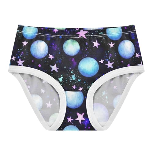 Joisal Cotton Toddler Underwear Floral Watercolor Planets Cute Panties Girl Funny Briefs Girls Undies 2t