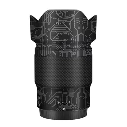Habillage vinyle Nikon Z 35mm F1.8S design circuit titane premium