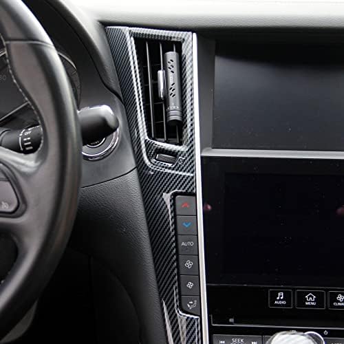 Carbon Fiber Center Console Dashboard Air Vent Cup Holder Trim for Infiniti Q50 2014-2022 Q60 2017-2022