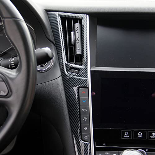 Carbon Fiber Center Console Dashboard Air Vent Cup Holder Trim for Infiniti Q50 2014-2022 Q60 2017-2022